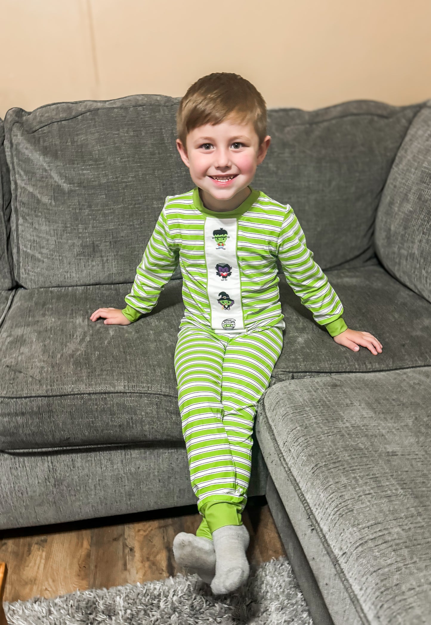 RTS - Embroidered Spooky Squad Boy 2pc PJ Set