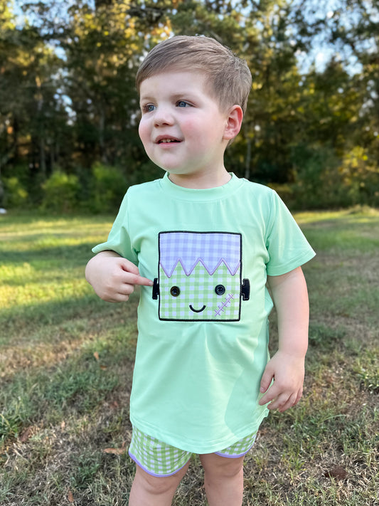 RTS - Applique Frankenstein Boy Shortie Set