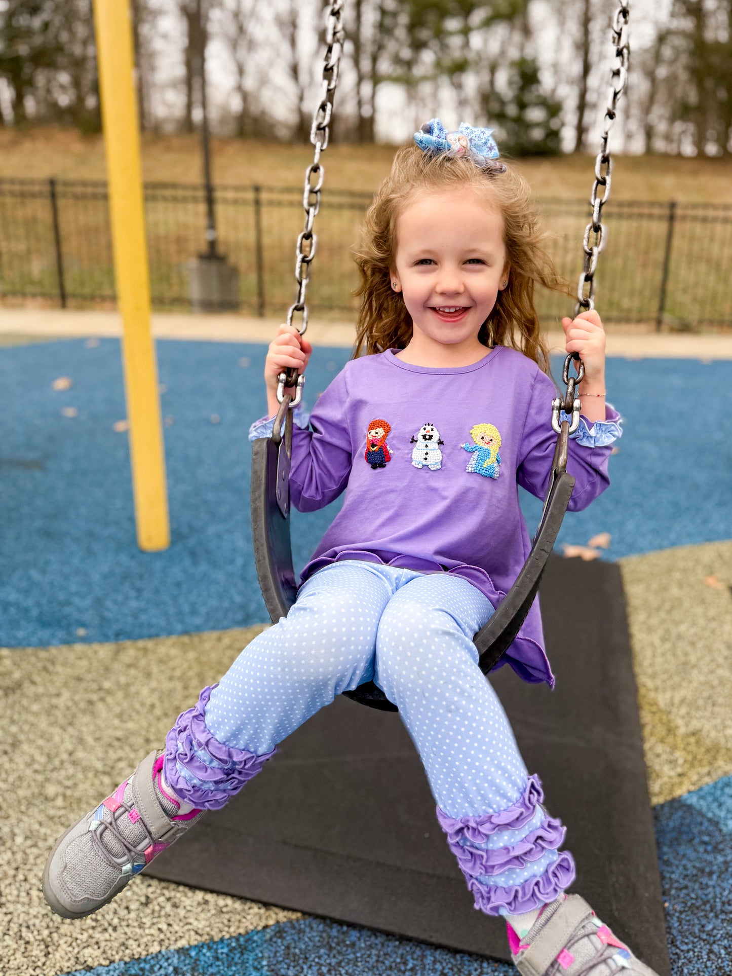 PREORDER 58: WINTER RERUNS - French Knot Ice Queen Girl Pant Set
