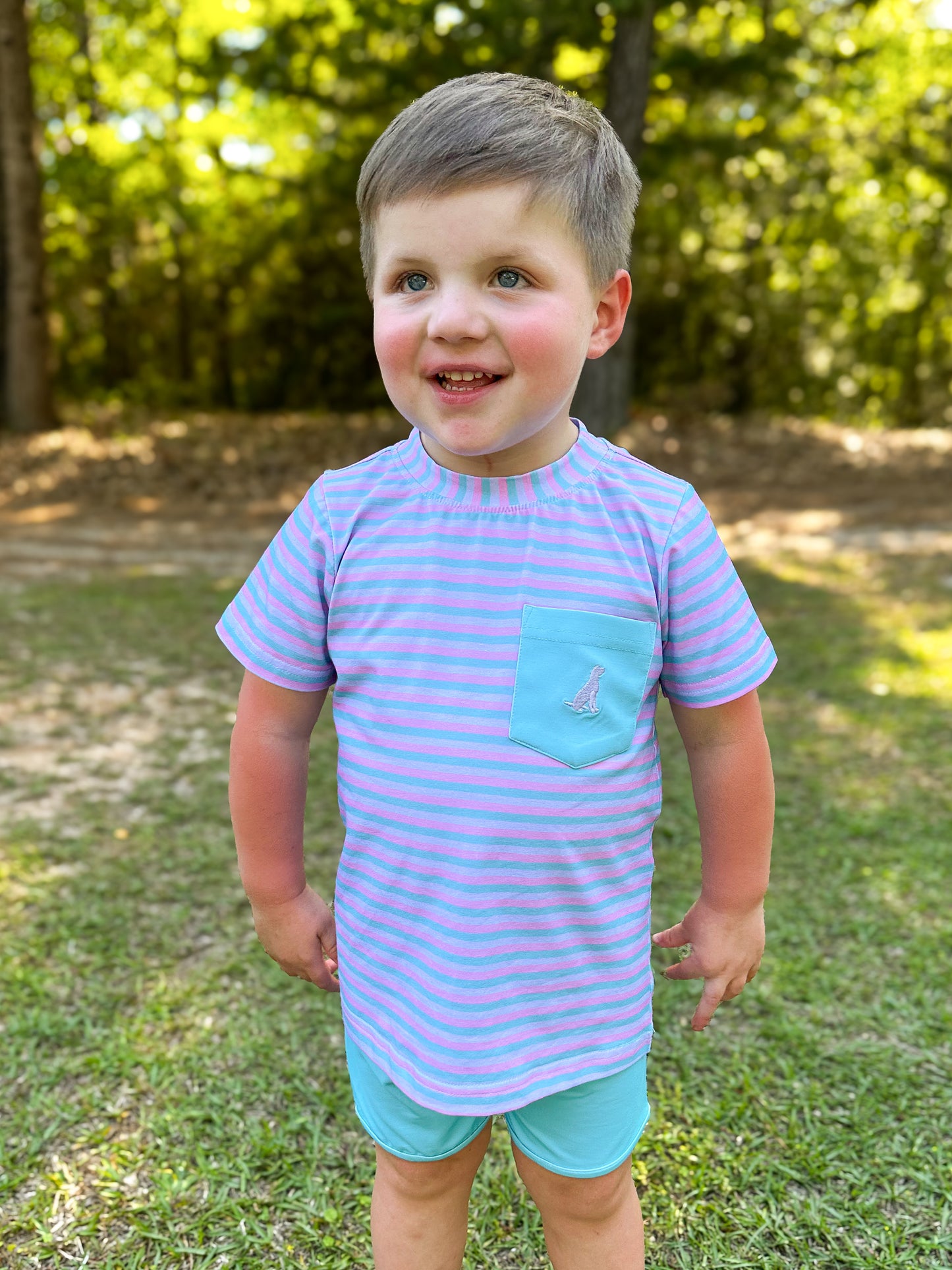 RTS - Blooming Violets Boy Shortie Set