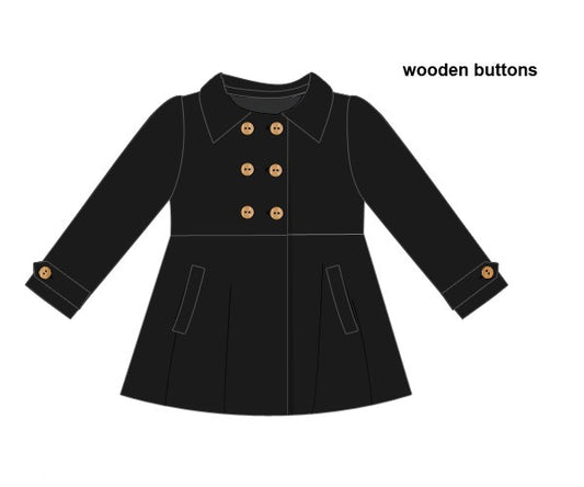 RTS - Winter Coats - Girl & Mom Peacoat - Black