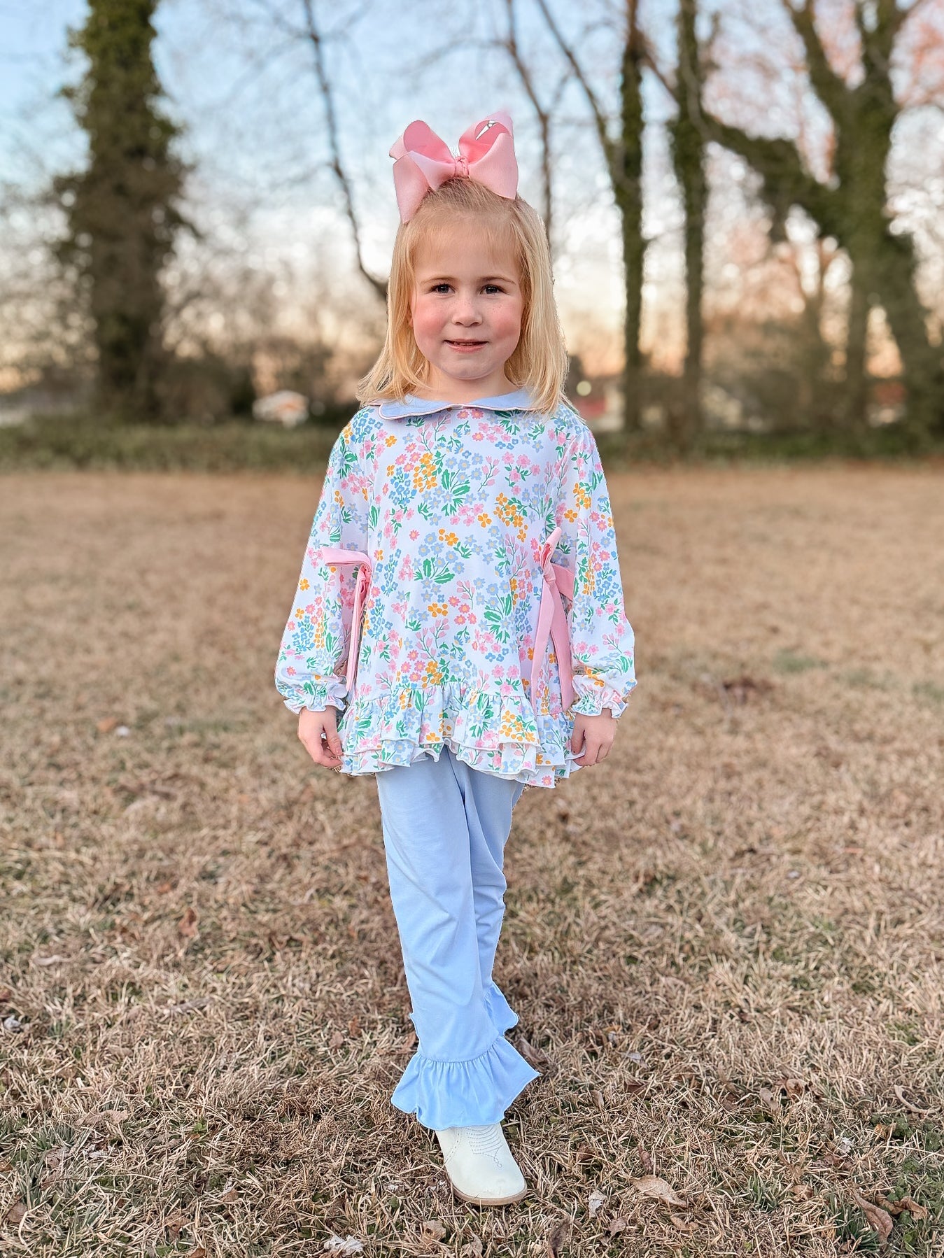 PREORDER 58: WINTER RERUNS - Pastel Florals Girl Pant Set
