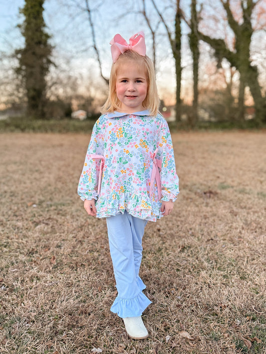PREORDER 58: WINTER RERUNS - Pastel Florals Girl Pant Set