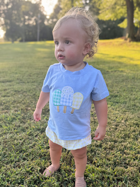 RTS - SUMMER PT 2 - Applique Popsicles Boy Diaper Set