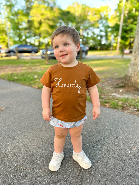 EXTRAS PRESALE - Spring 1 Boys Only - Round ‘Em Up Boy Diaper Set - “HOWDY PARTNER”