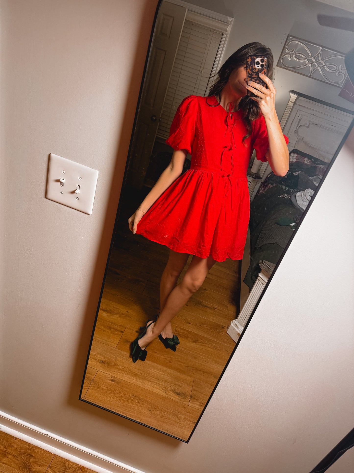 RTS - Swiss Dot Family Christmas Mom Dress