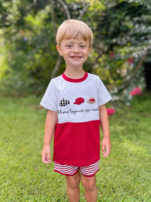 RTS - COLLEGIATE - Saturday Tradition - Where Legends Are Made Boy Shortie Set