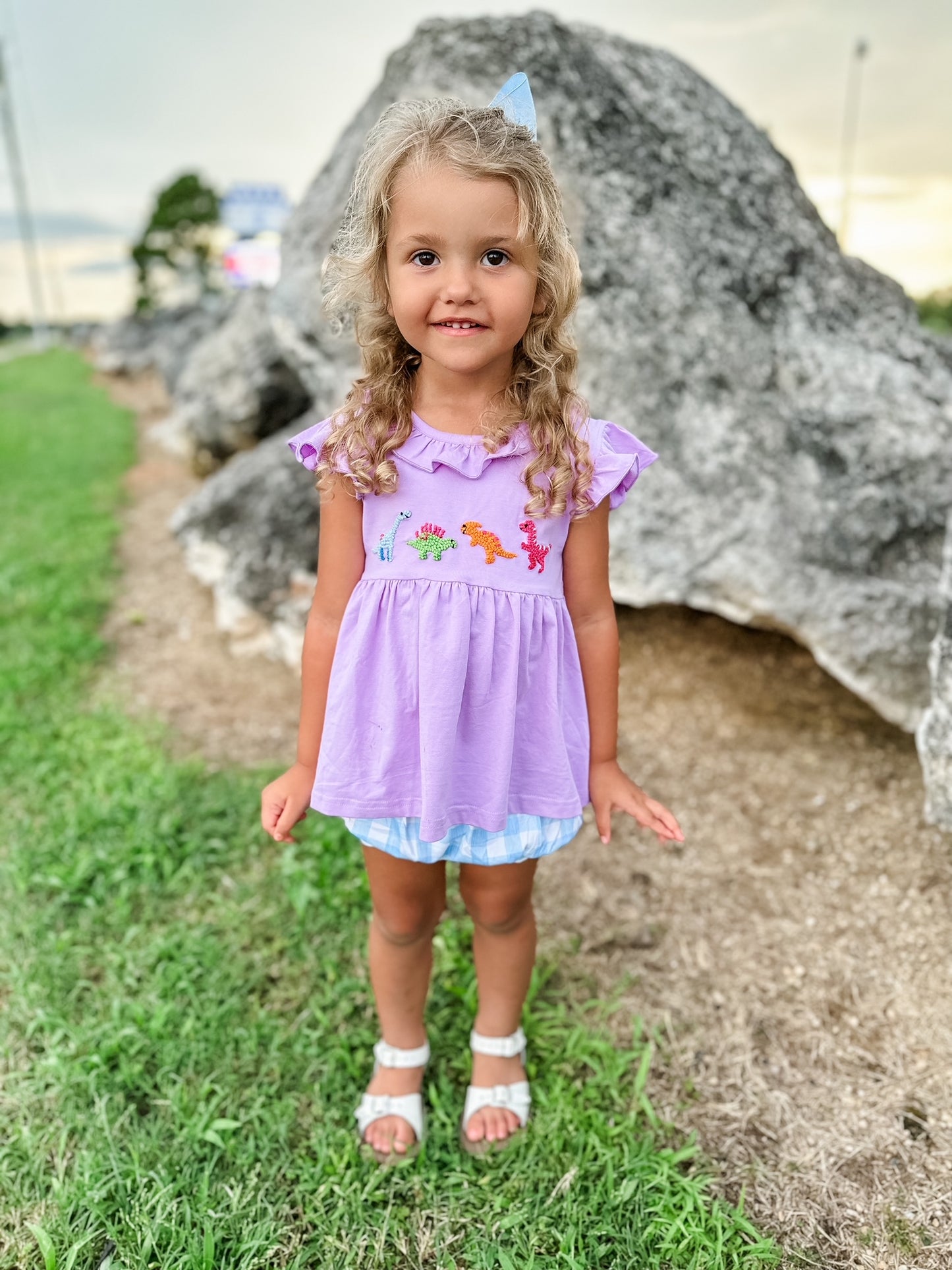 EXTRAS PRESALE - French Knot Dinos Girl Diaper Set