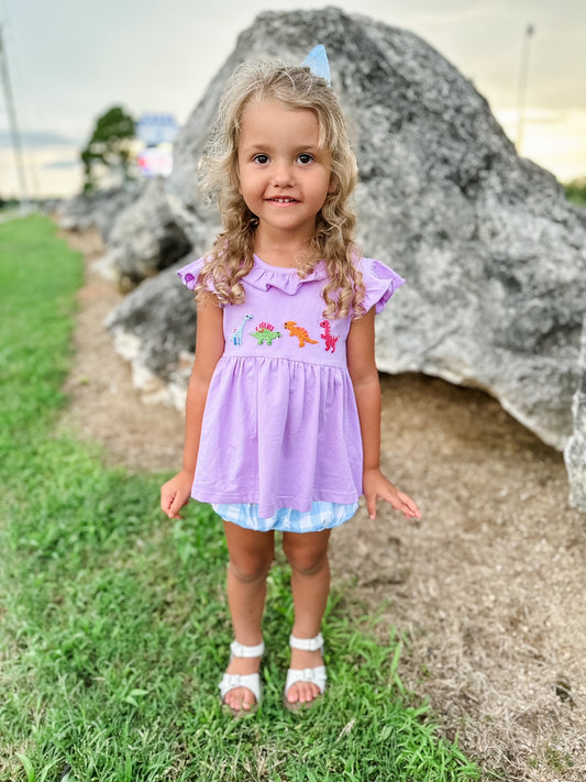 EXTRAS PRESALE - French Knot Dinos Girl Diaper Set