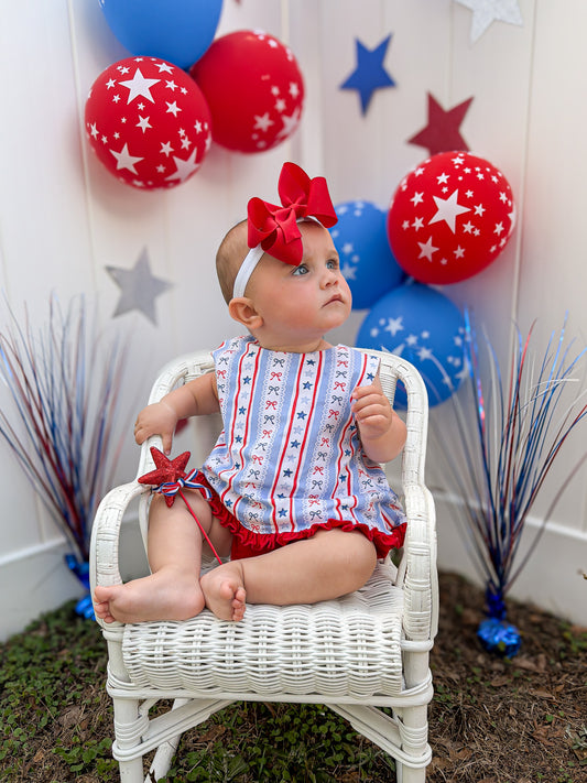 RTS - SUMMER 1 - Liberty Stars & Bows Girl Skirted Bubble