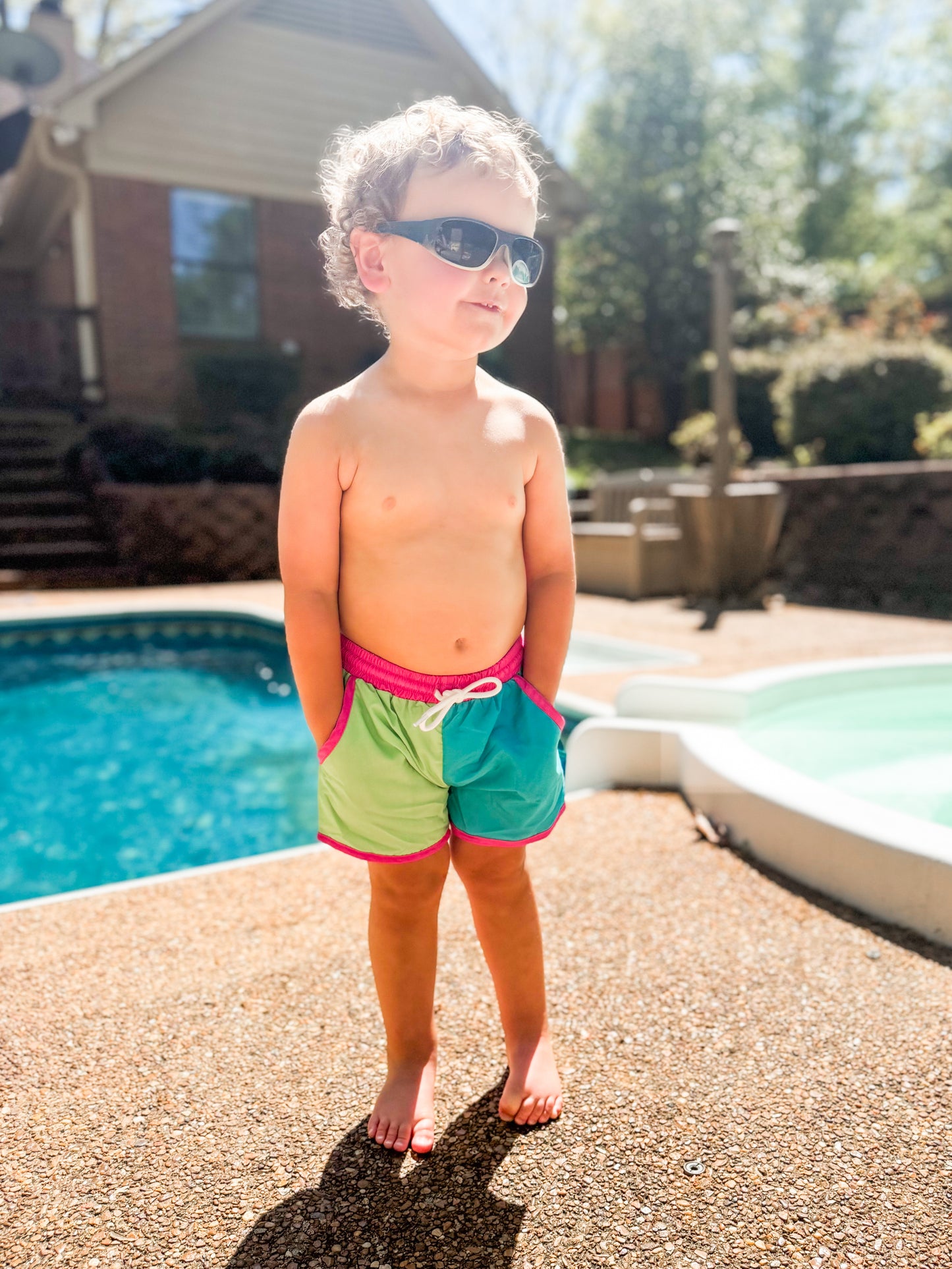 RTS - SPRING 2 - Neon Color Block Boy Shortie Trunks