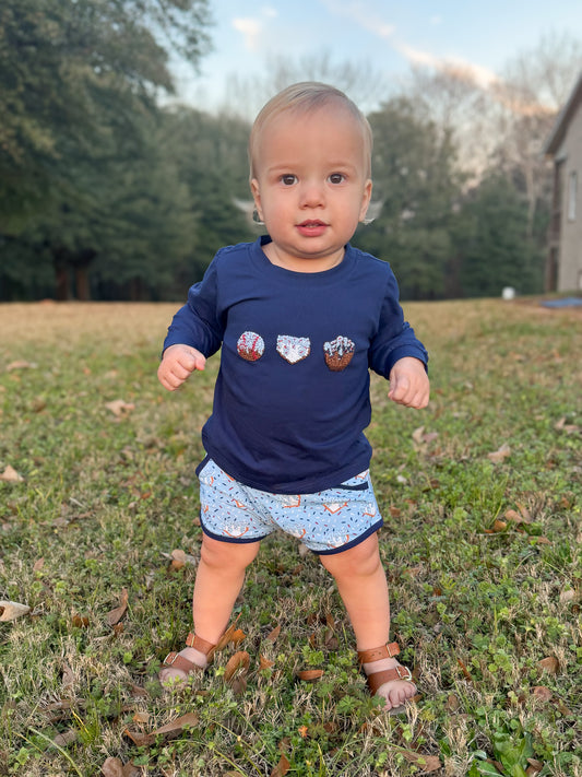 RTS - Baseball Drip Boy Shortie Set - NO PERSONALIZATION