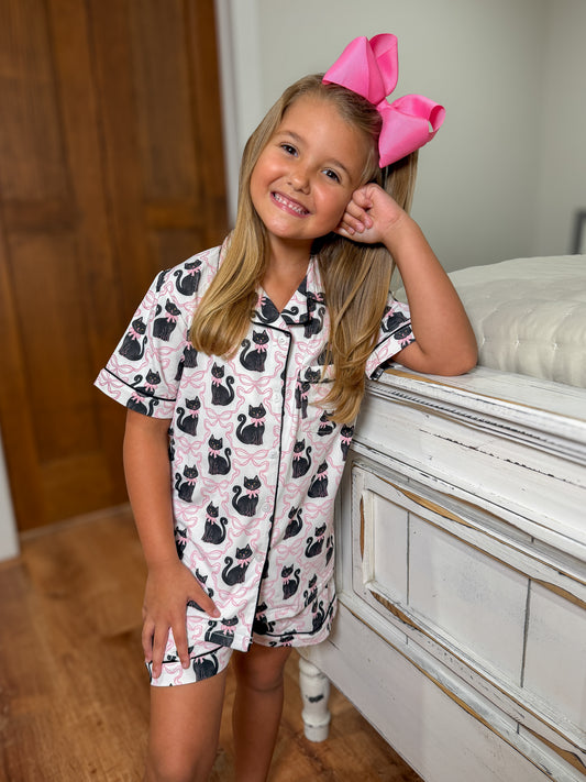 RTS - HALLOWEEN & TURKEYS - GIRLS ONLY - Scaredy Cats Girl 2pc Loungewear
