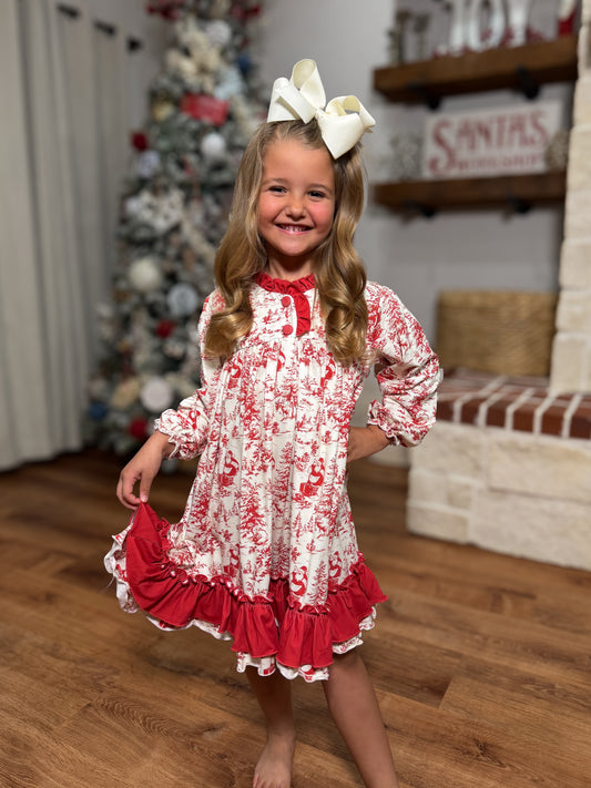 RTS - Vintage Christmas Toile Girl Gown