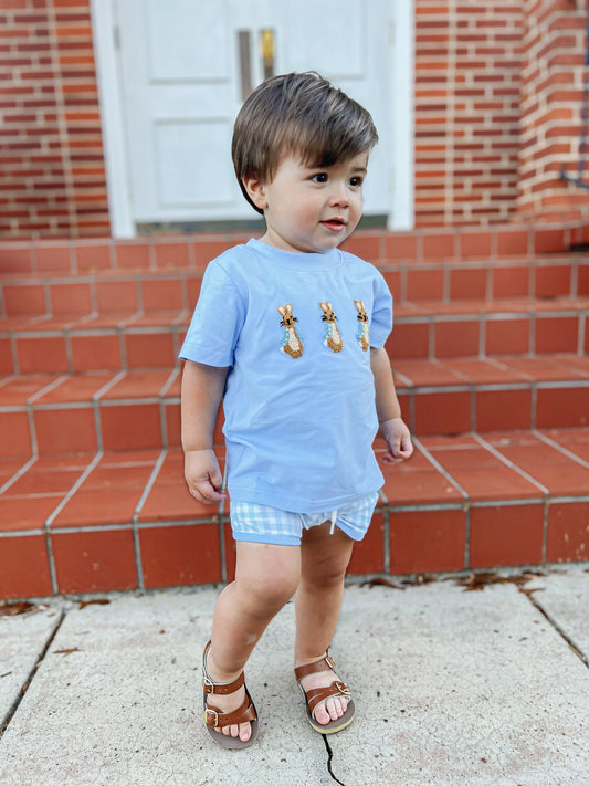 EXTRAS PRESALE - French Knot Peter Rabbit Boy Shortie Set