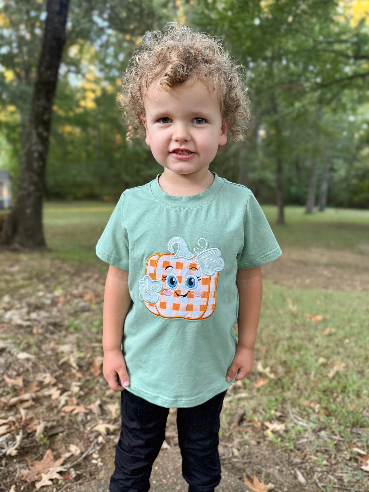 RTS - HALLOWEEN & TURKEYS - SHIRT ONLY - The Square Pumpkin Boy Shirt