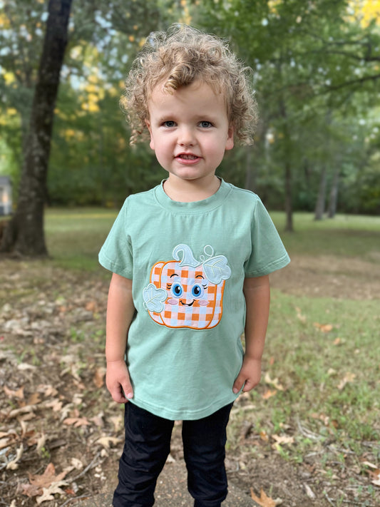 RTS - HALLOWEEN & TURKEYS - SHIRT ONLY - The Square Pumpkin Boy Shirt
