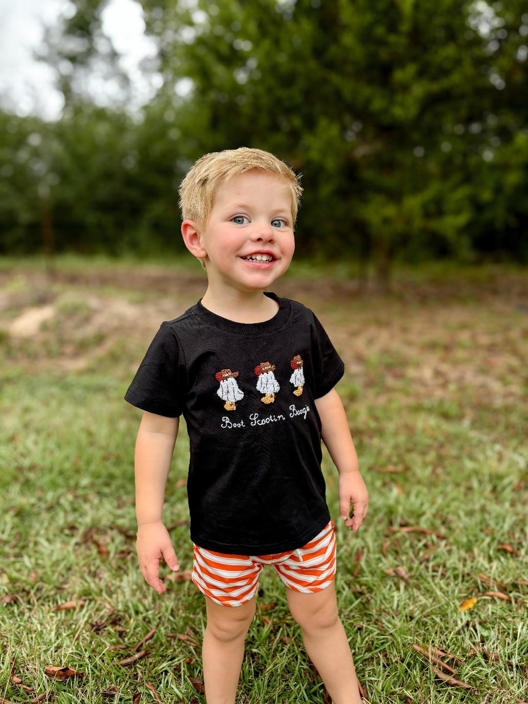 RTS - PUMPKINS & HALLOWEEN - Boot Scootin’ Boogie Boy Shortie Set