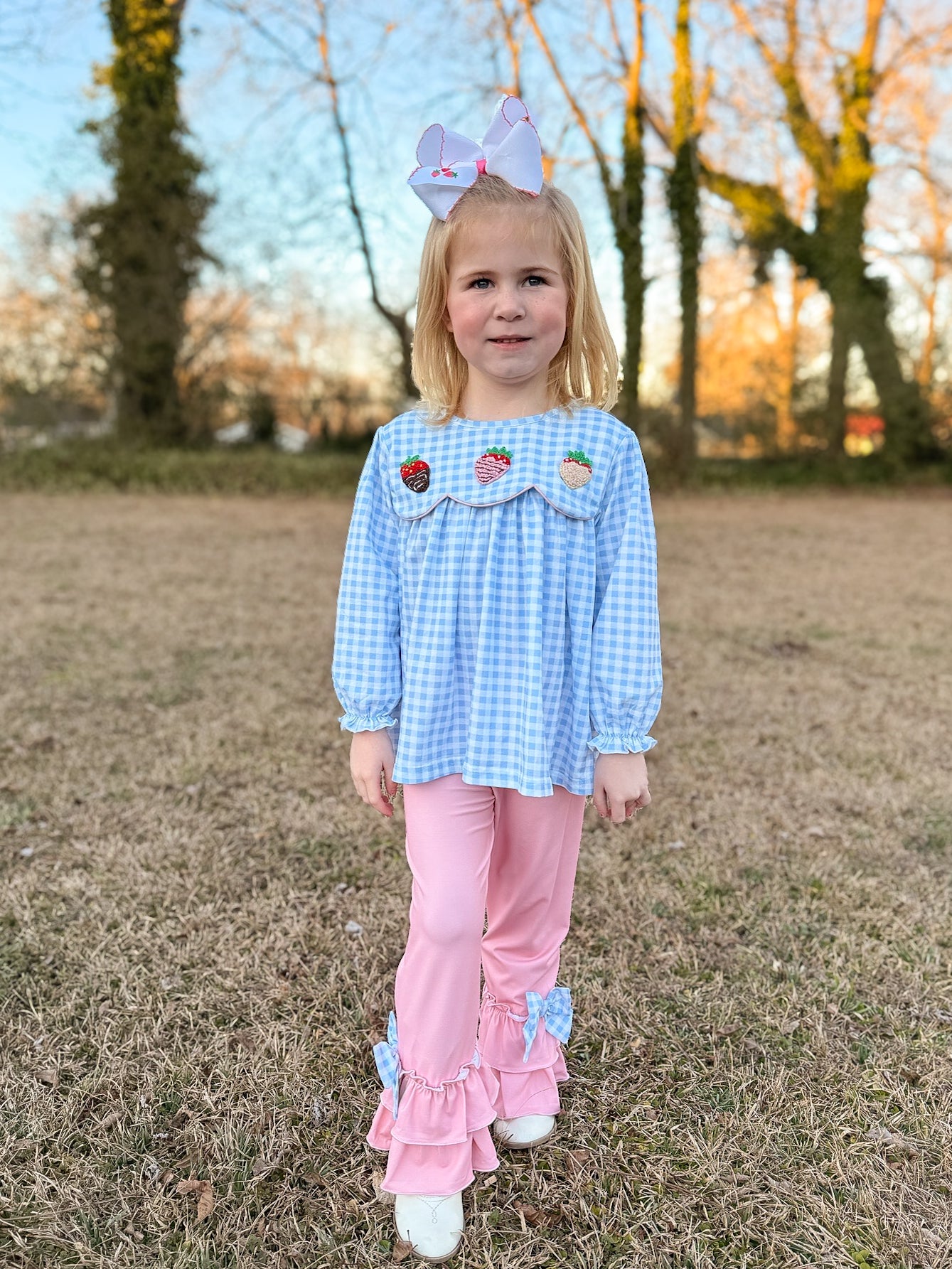 RTS - Chocolate Covered Berries Girl Pant Set