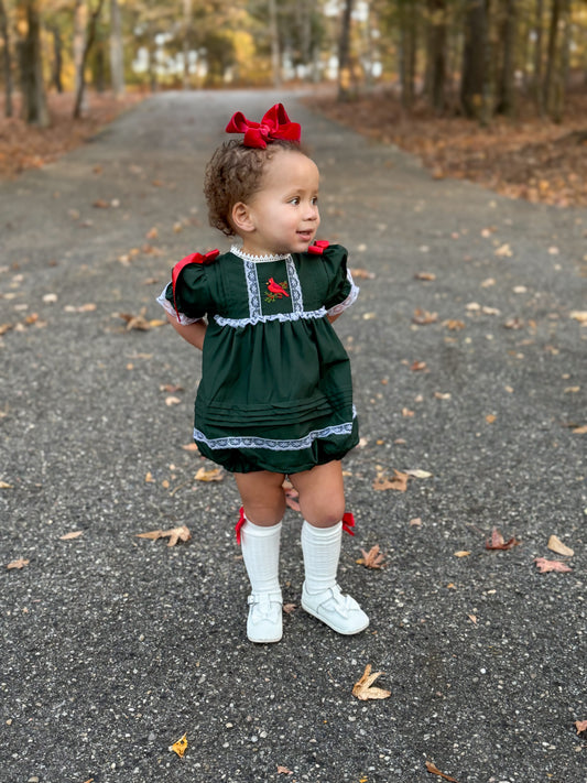 RTS - Christmas Cardinal Heirlooms Girl Bubble