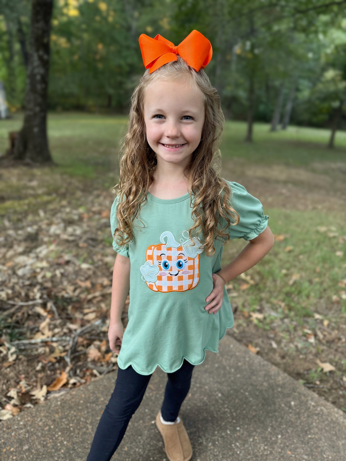 RTS - HALLOWEEN & TURKEYS - SHIRT ONLY - The Square Pumpkin Girl Shirt