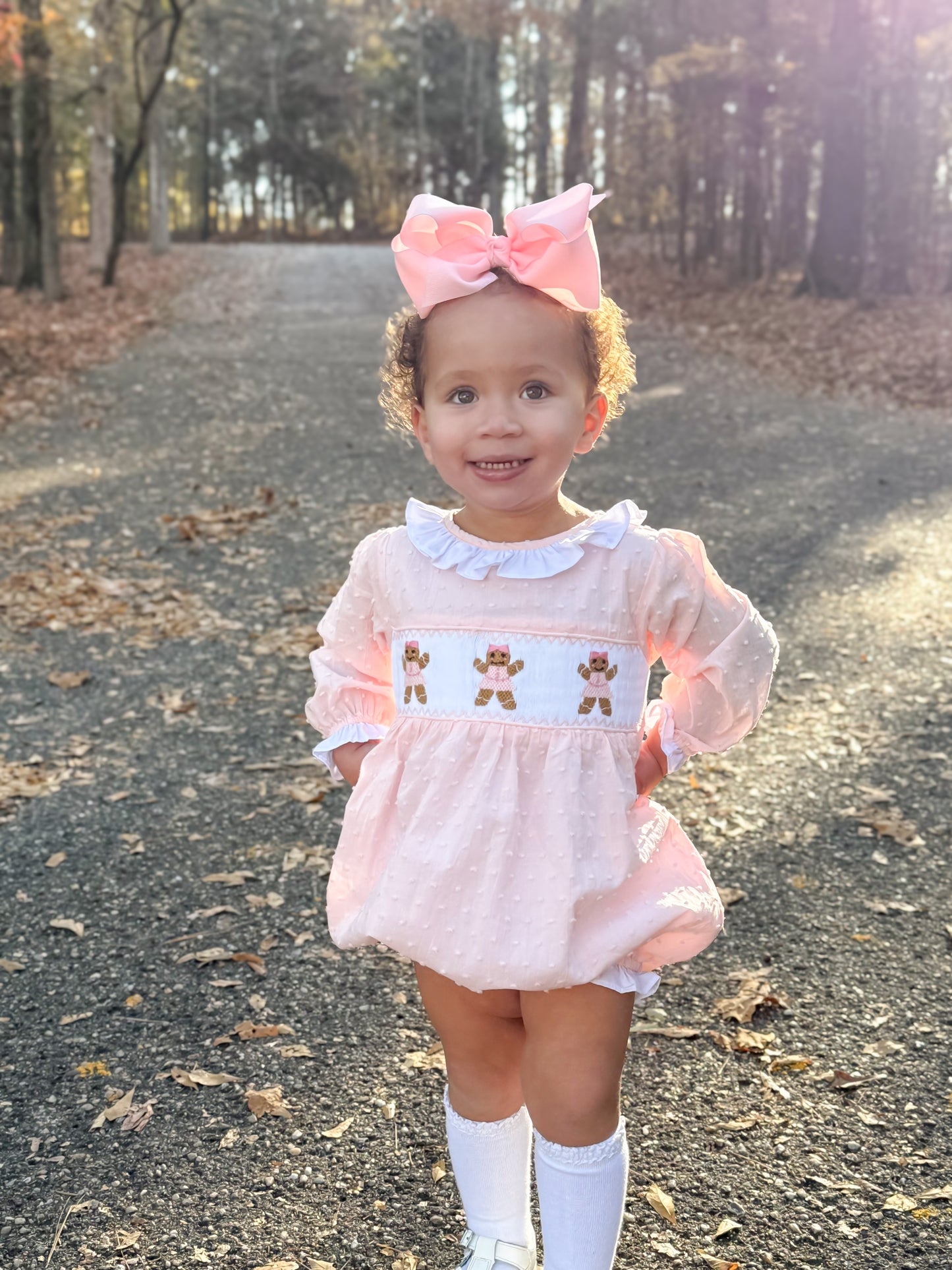 RTS - Christmas Girls Only - Swiss Dot Gingerbread Girl Bubble