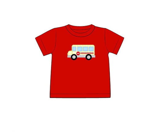 Applique School Bus Boy Shirt Only