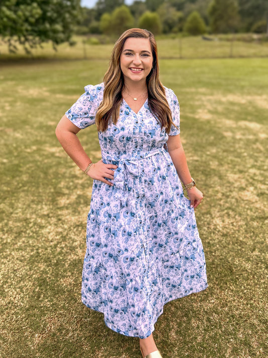 RTS - Virginia Blue Mom Dress