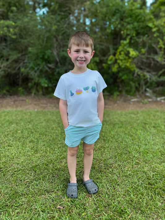 RTS - French Knot Birthday Boy Shortie Set