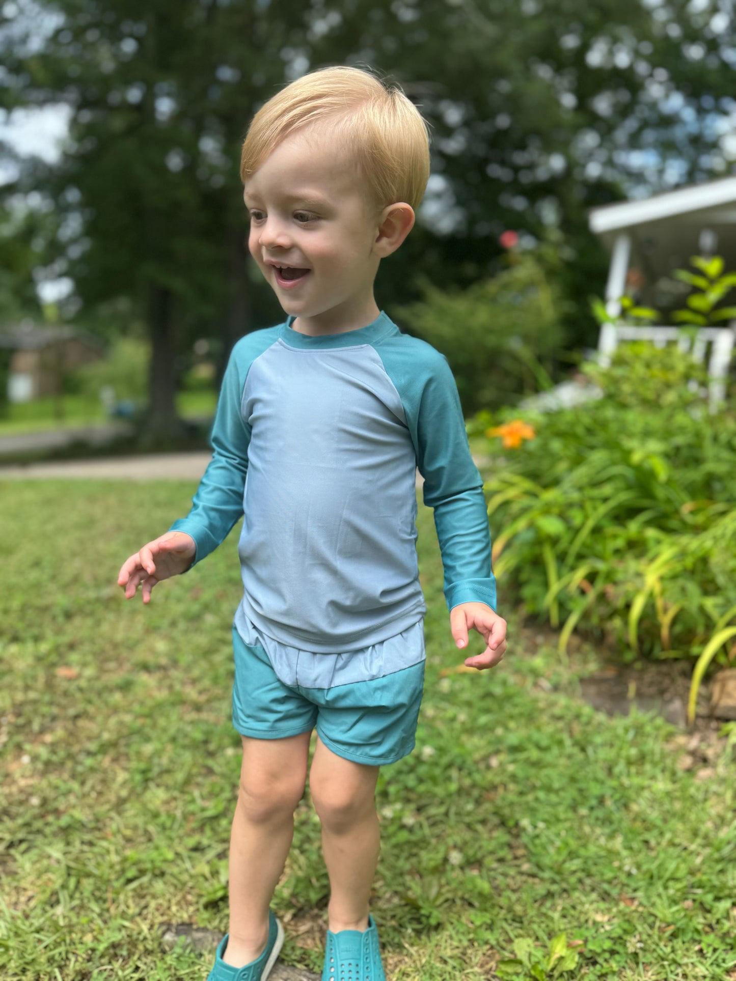 RTS - Retro Family Floral Boy Shortie Trunks