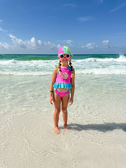 RTS - SPRING 2 - Neon Color Block Girl 2pc Swim “NO MONOGRAM”