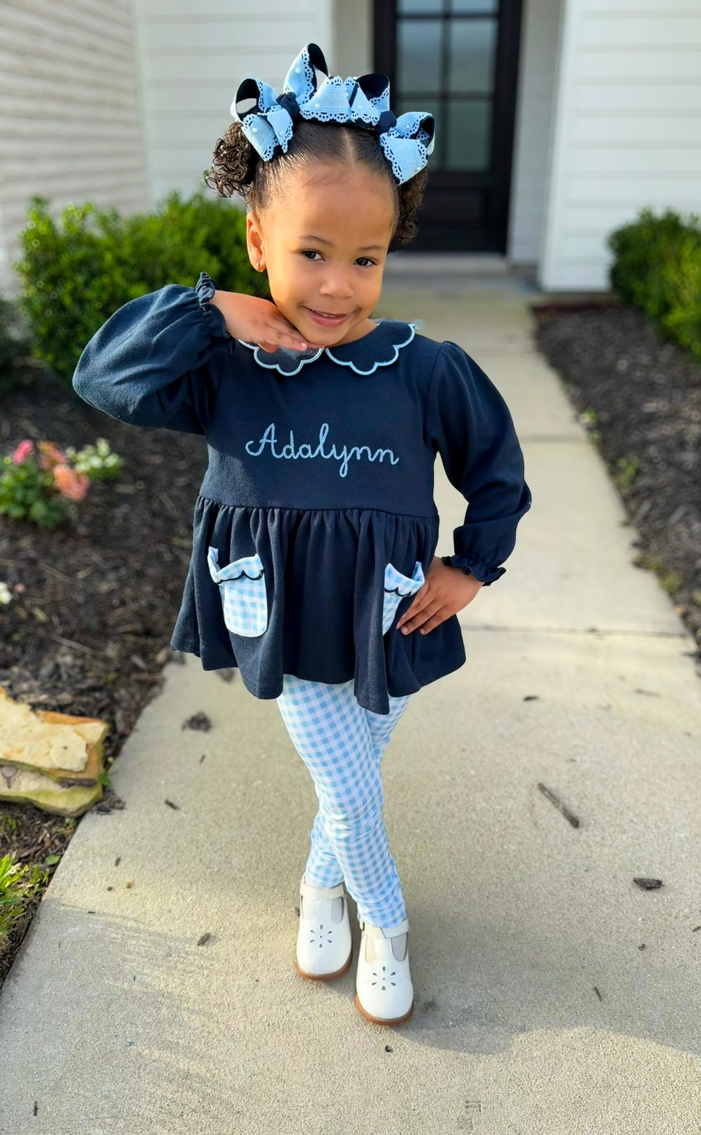 PREORDER 58: WINTER RERUNS - Chainstitch Blue Gingham Girl Pant Set