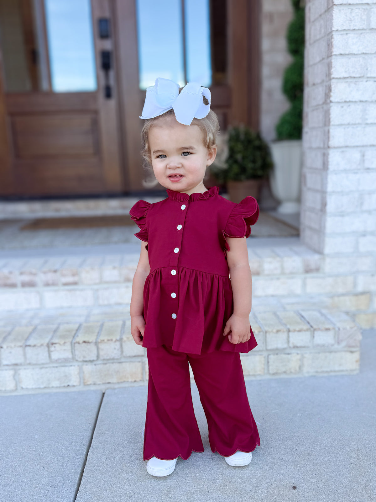RTS - AUTUMN BASICS - Autumn Basics Girls Only - Burgundy Muslin Pant Set