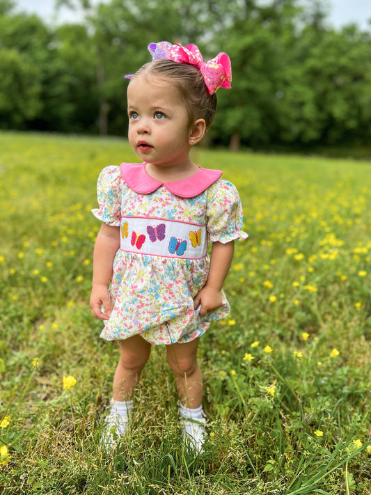 RTS - Spring 2 Girls Only - Smocked Butterflies Girl Bubble