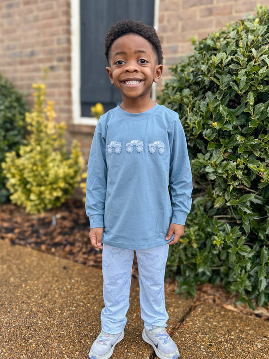 PREORDER 58: WINTER RERUNS - French Knot Monster Trucks Boy Jogger Set