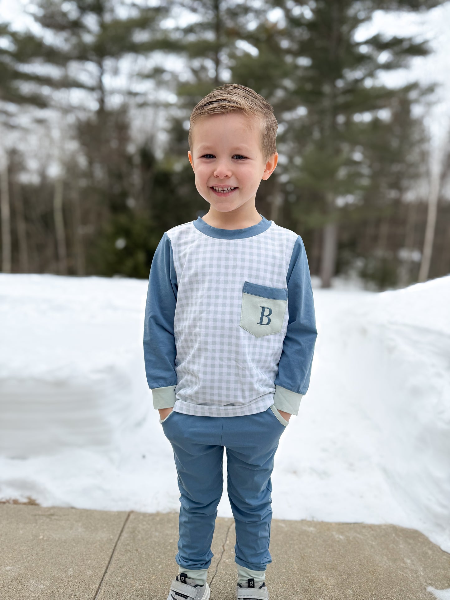 PREORDER 58: WINTER RERUNS - Winter Sage Colorblock Boy Jogger Set