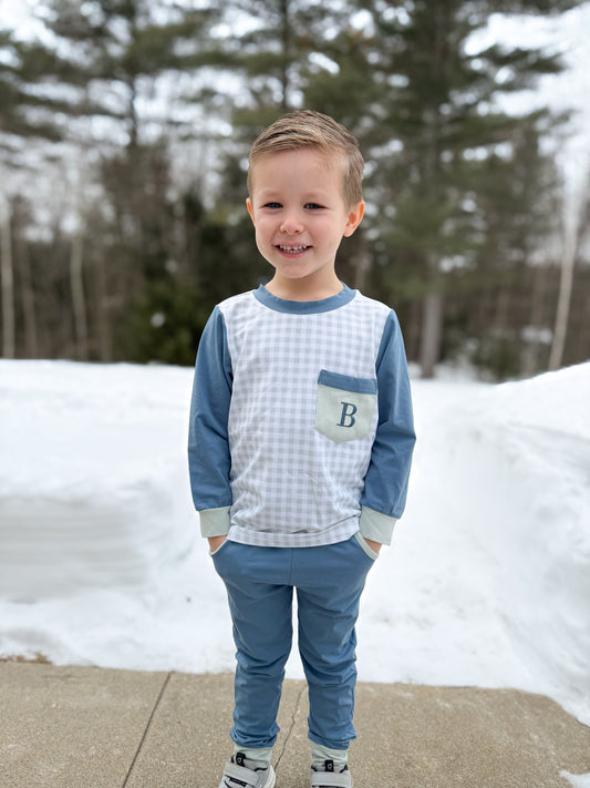 PREORDER 58: WINTER RERUNS - Winter Sage Colorblock Boy Jogger Set