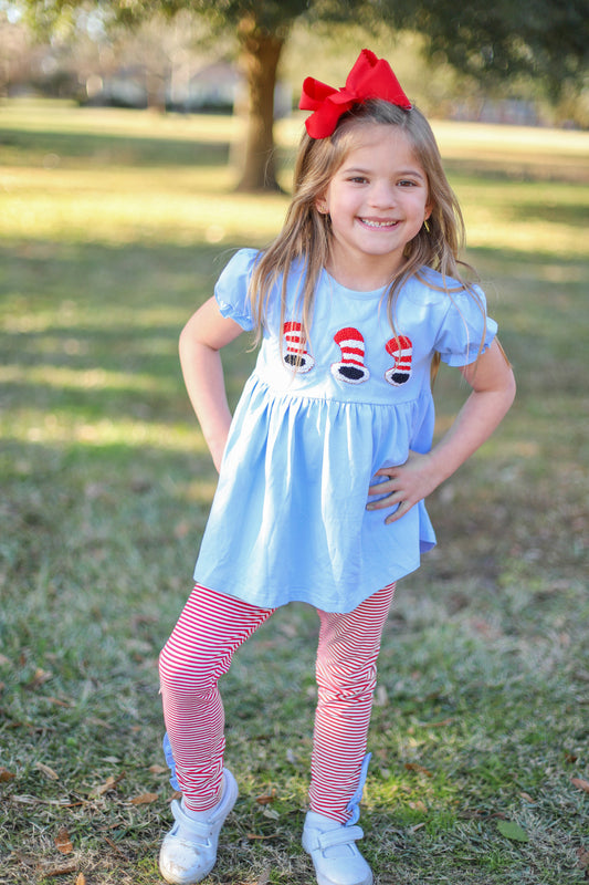 RTS - French Knot Rhyming Hat Girl Pant Set