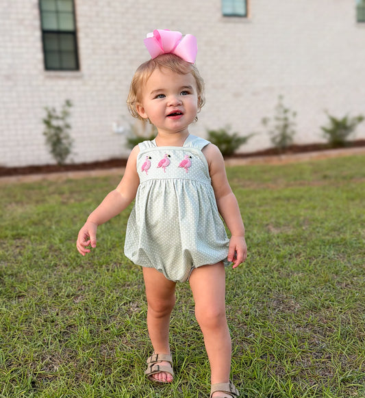 RTS - SUMMER 1 - Summer 1 Girls Only - French Knot Flamingos Girl Bubble