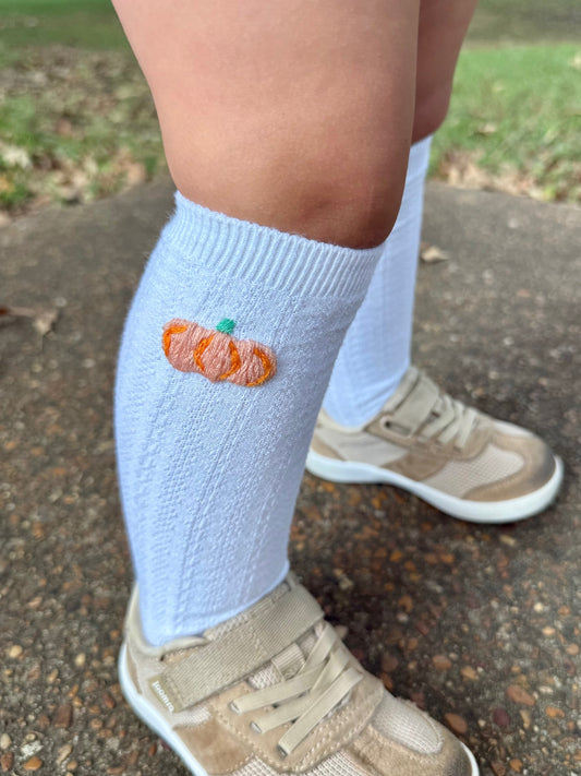 RTS - Coral & Sage Pumpkins Boy Socks