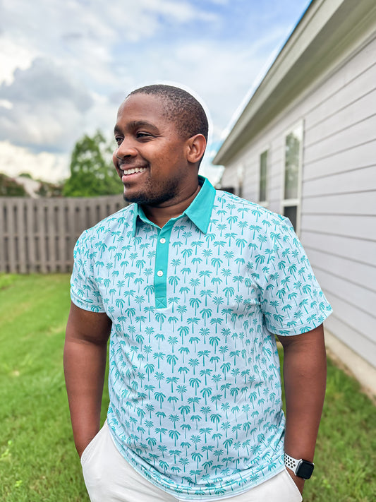 RTS - Summer Dad & Me Polos - Palm Trees Dad Polo