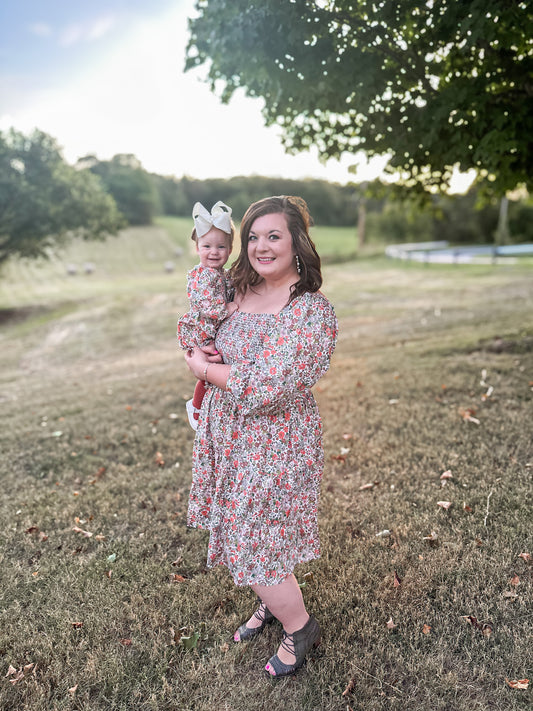 Rust Family Floral Mom Dress