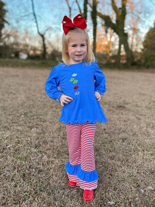 RTS - One Fish, Two Fish Girl Pant Set