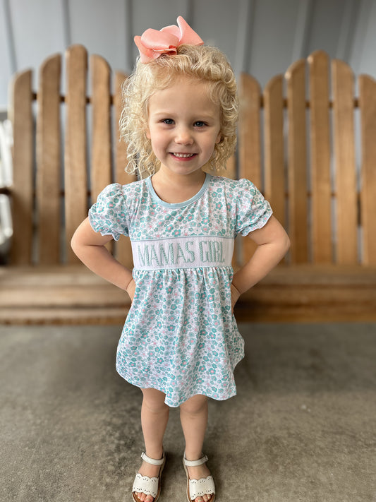 RTS - Paisley Floral Name Smocks Girl Diaper Set “MAMA’S GIRL”