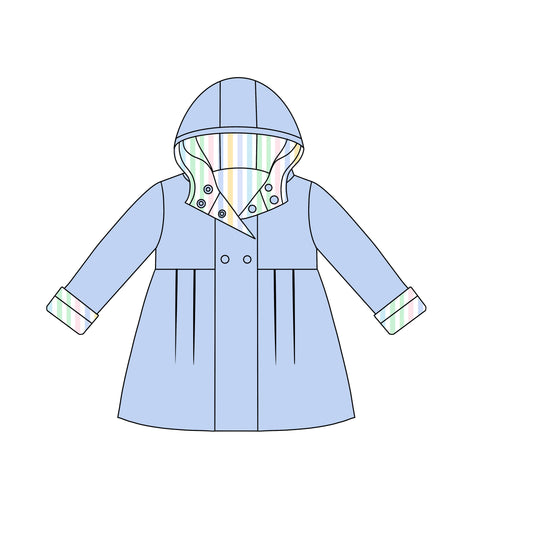 RTS - Rain Coats - Pastel Stripes Girl Rain Coat