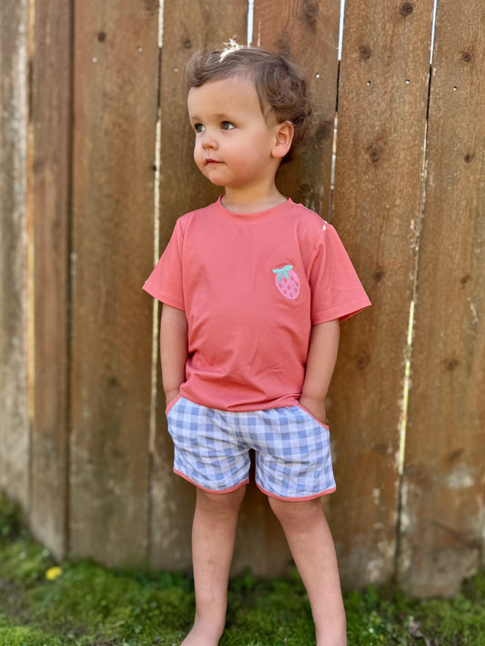 RTS - Elli’s Berry Patchwork Boy Shortie Set