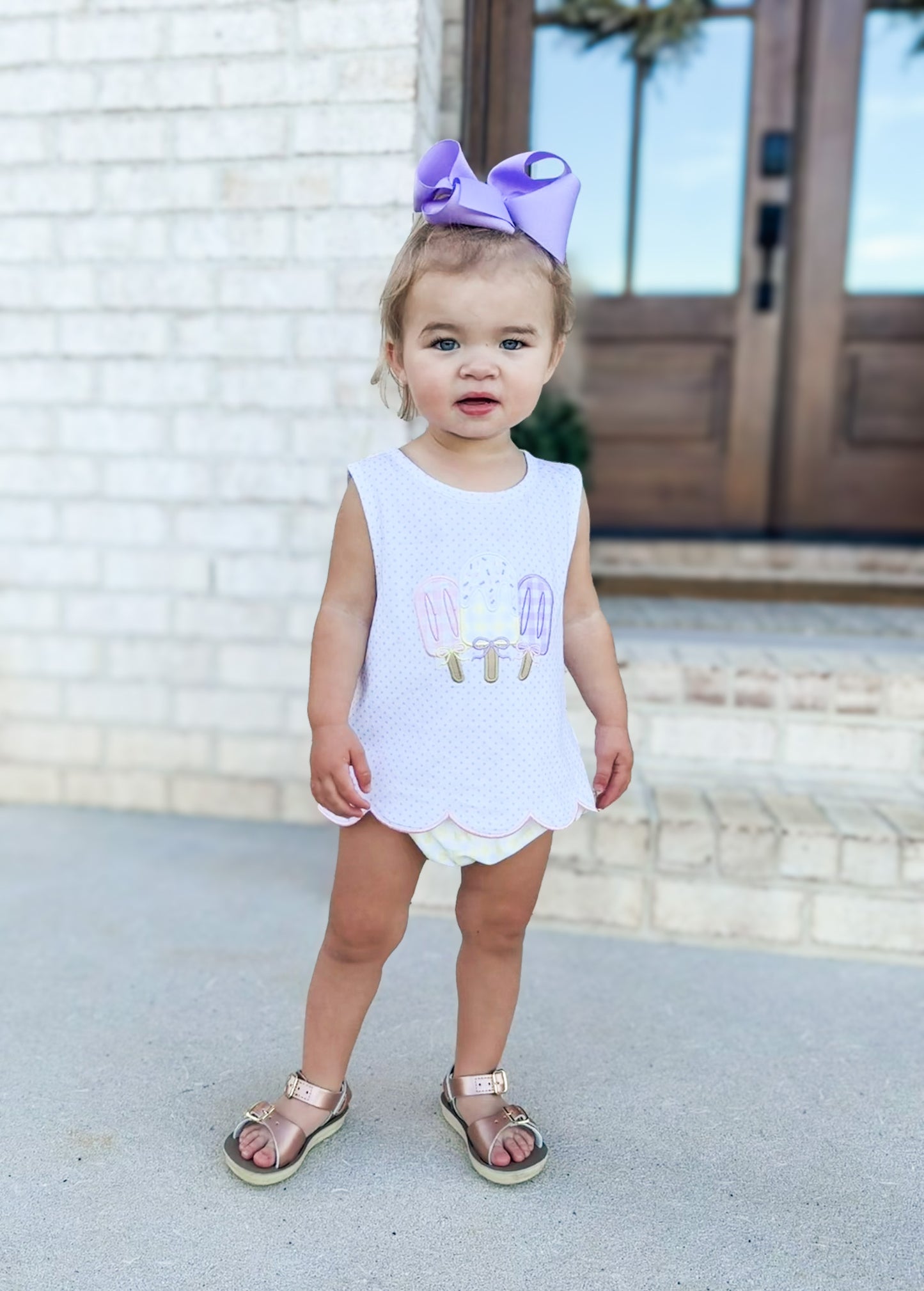 RTS - SUMMER PT 2 - Applique Popsicles Girl Diaper Set