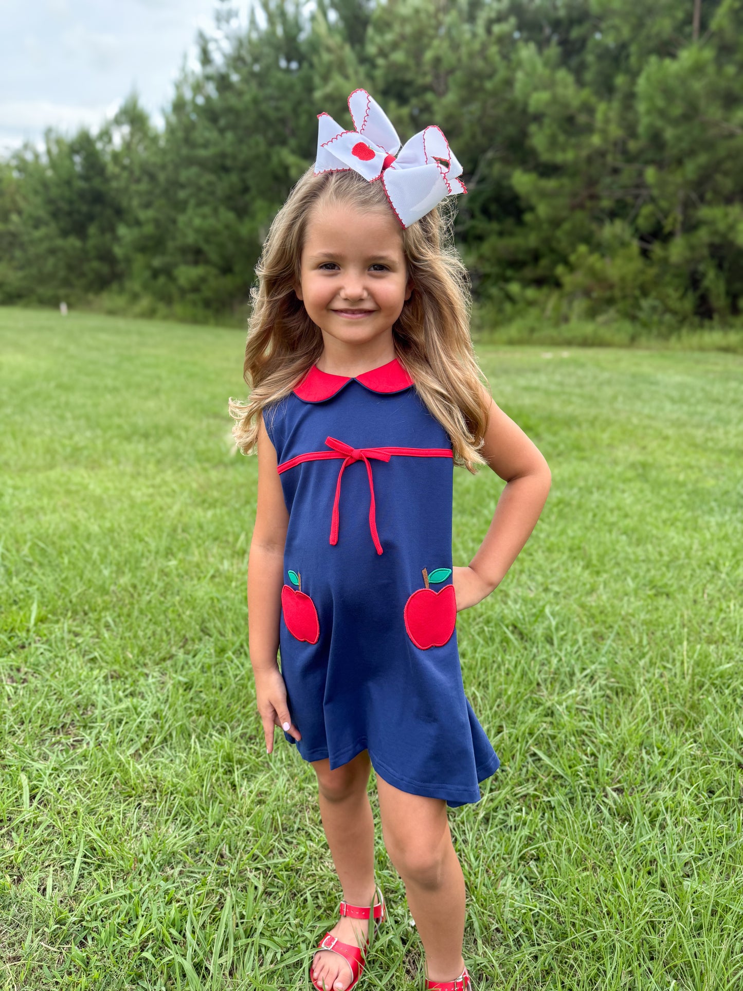 RTS - SUMMER PT 2 - Apple Pockets Girl Dress