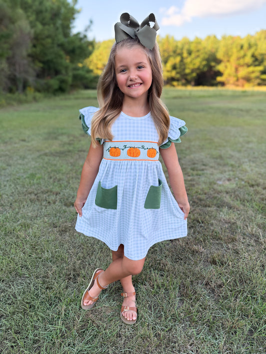 RTS - PUMPKINS & HALLOWEEN - Pumpkin Vines Girl Dress
