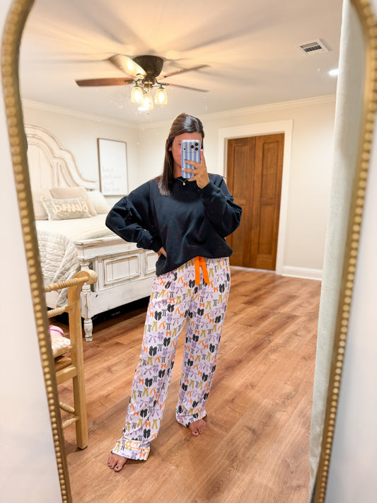 RTS - PUMPKINS & HALLOWEEN - Pumpkins & Halloween Girls Only - Halloween Bows Mom Lounge Pants